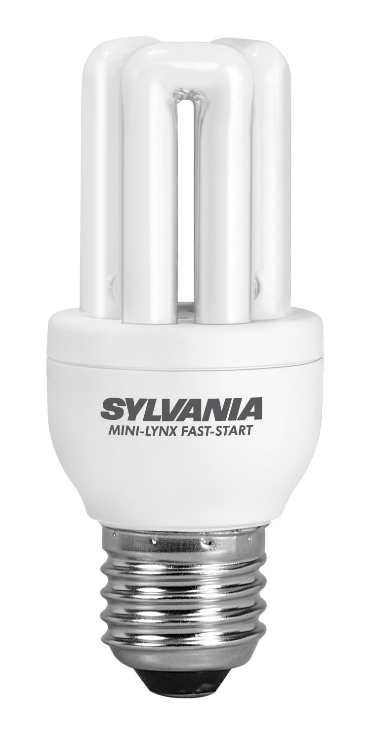 5 X Sylvania Mini-Lynx Décennie 11 W = 55 W équivalent, remplace 60 W 620 Lumen 10 ans B22 BC CFL ampoules à économie dénergie 827 2700 K Homelight Blanc chaud baie 